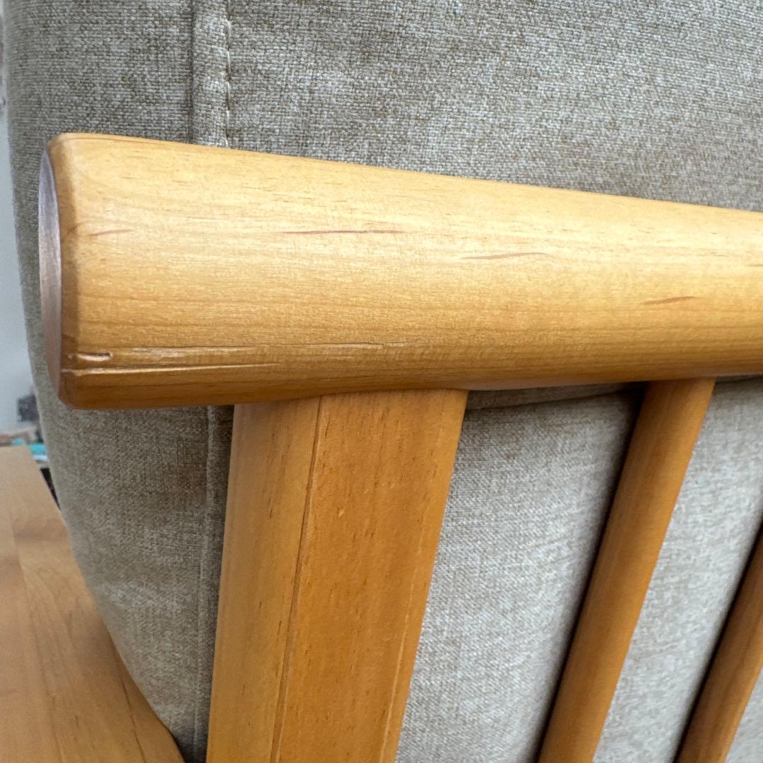 isseiki ERIS 1人掛けソファ　無垢材　アルダー材　北欧　ベージュ