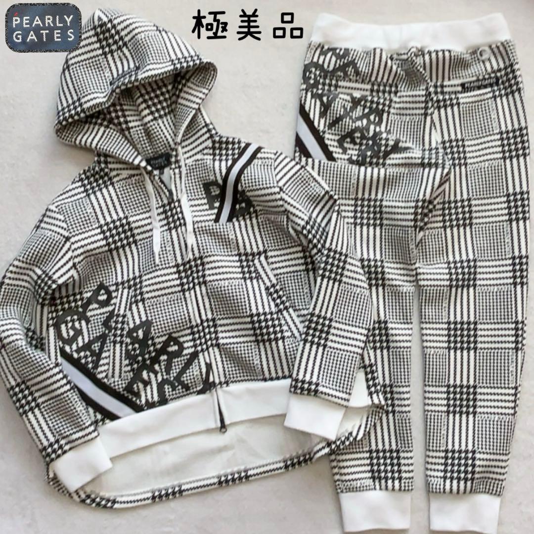 極美品　近年　パーリーゲイツ　セットアップ　千鳥　パーカー　チェック　パンツ