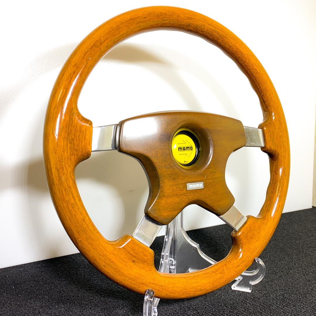 モモ アストラ ウッドステアリング 35.5パイ ホーンボタン付 93年製 希少