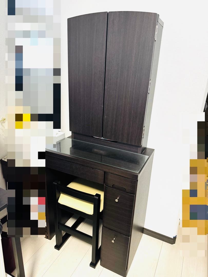 ニトリ 三面鏡 ドレッサー ダークブラウン