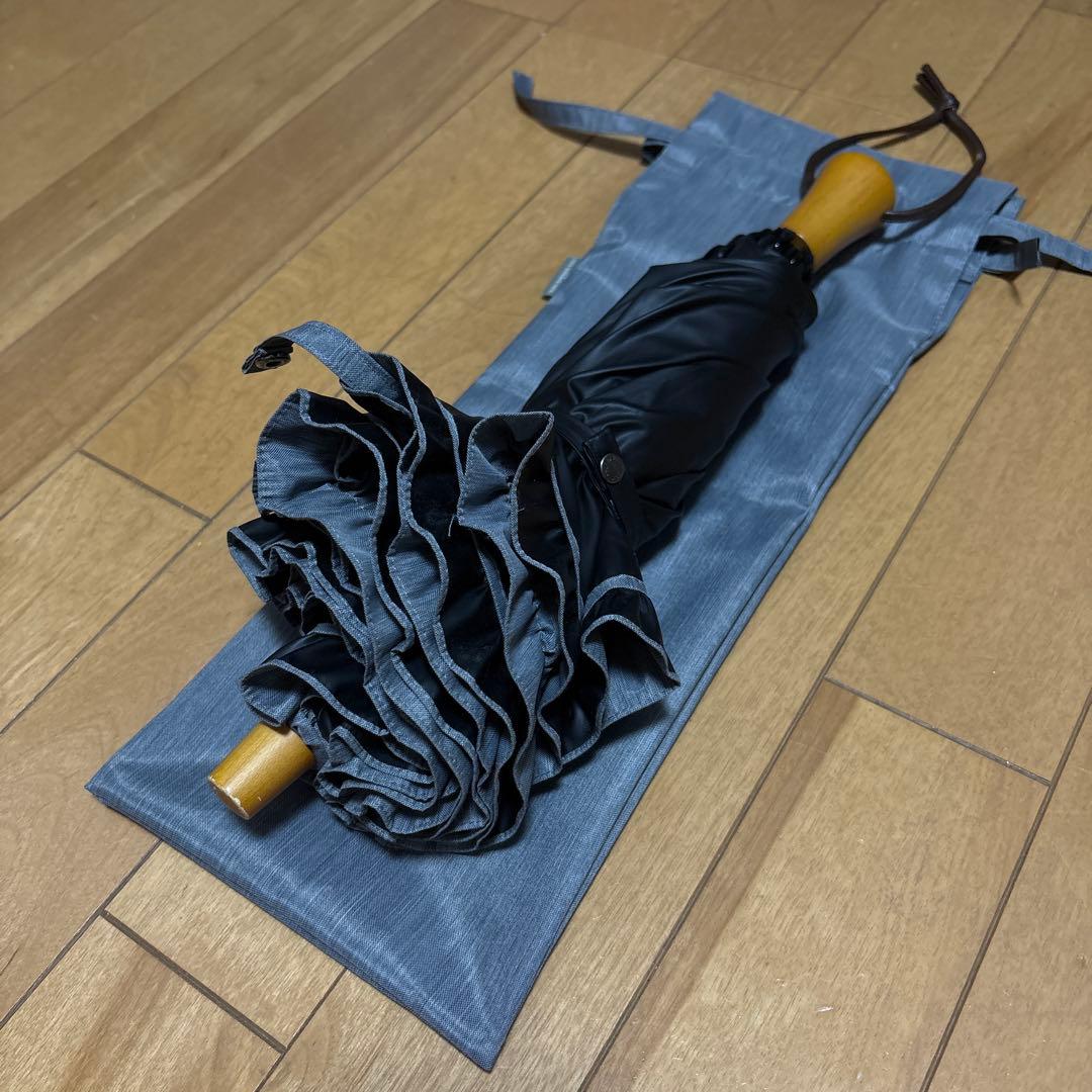 サンバリア100 フリル　フロストグレー　2つ折り日傘