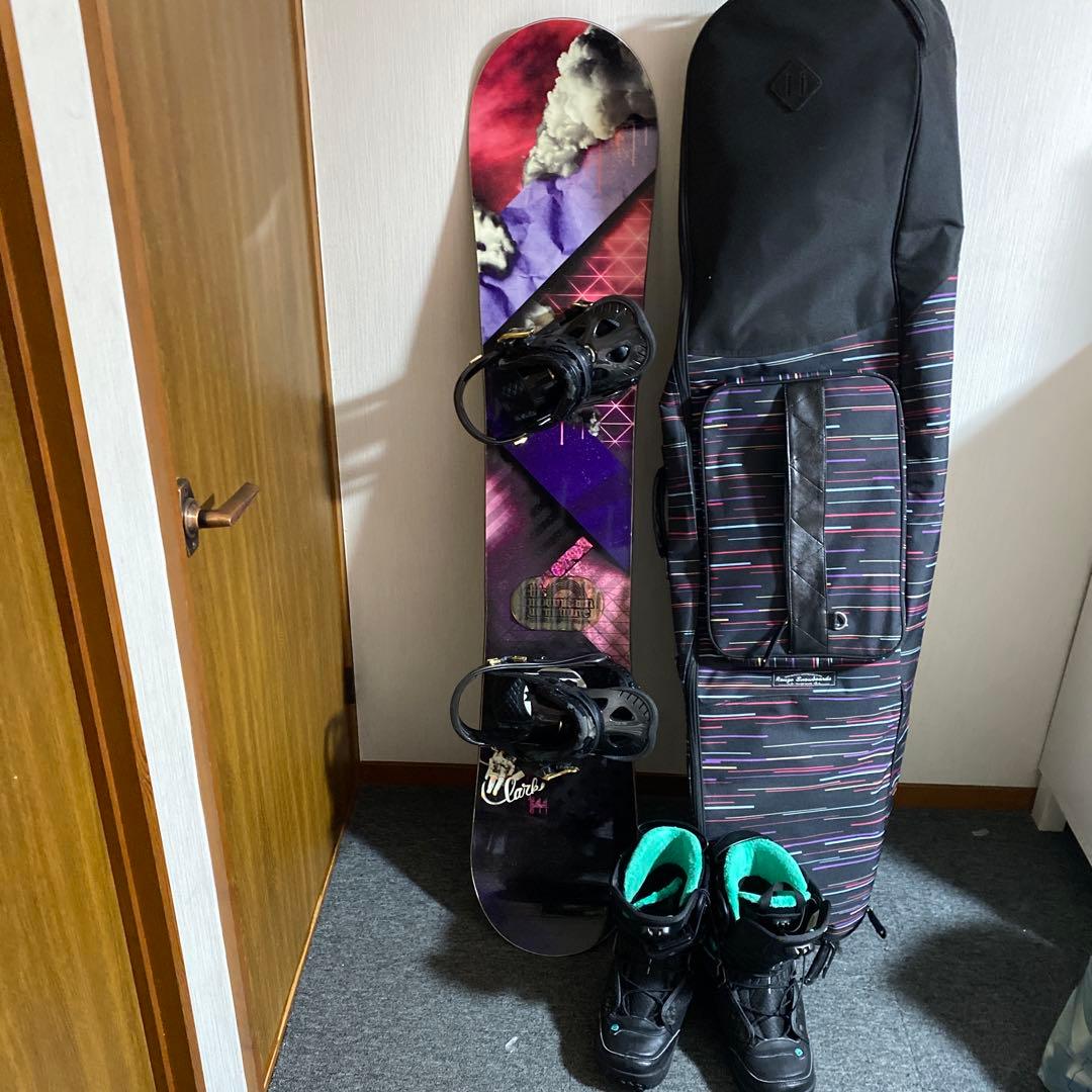 スノーボードセット 紫黒