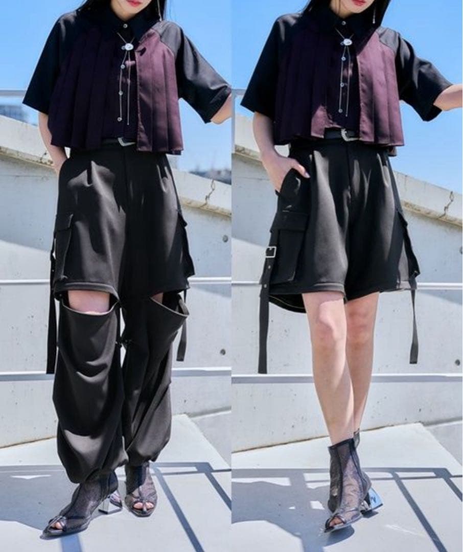 HARE 2WAYメタルカーゴパンツ / ブラック09