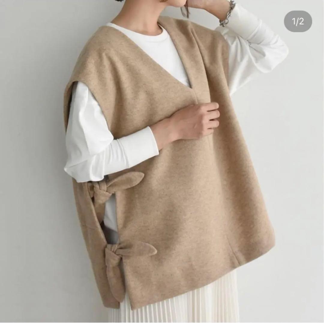 値下げ！cen. ウールライクリボンベスト