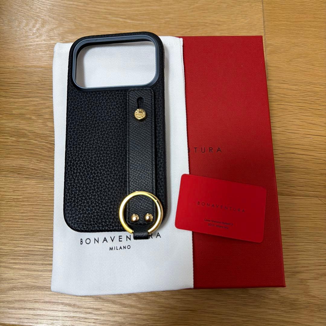超美品★ボナベンチュラ　iPhone17Proケース ゴールド金具