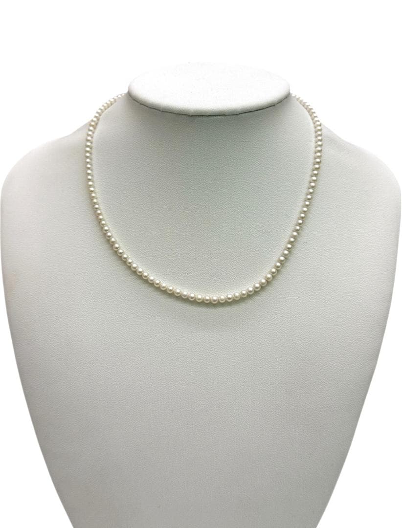 ★K18刻印留め具　ベビーパールネックレス　全長約40cm