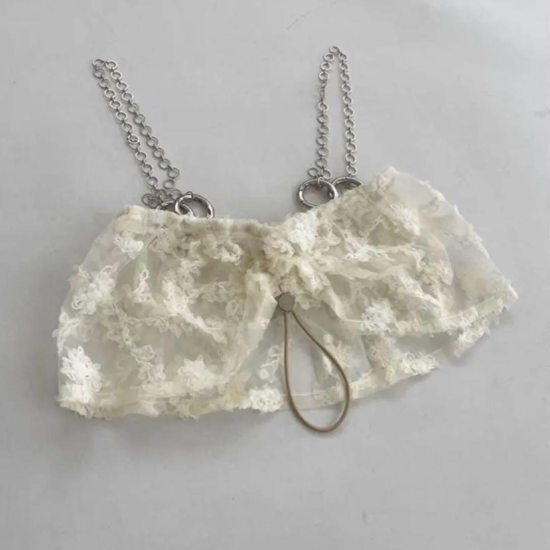 KISHIDAMIKI - チェーンブラ（レースホワイト）