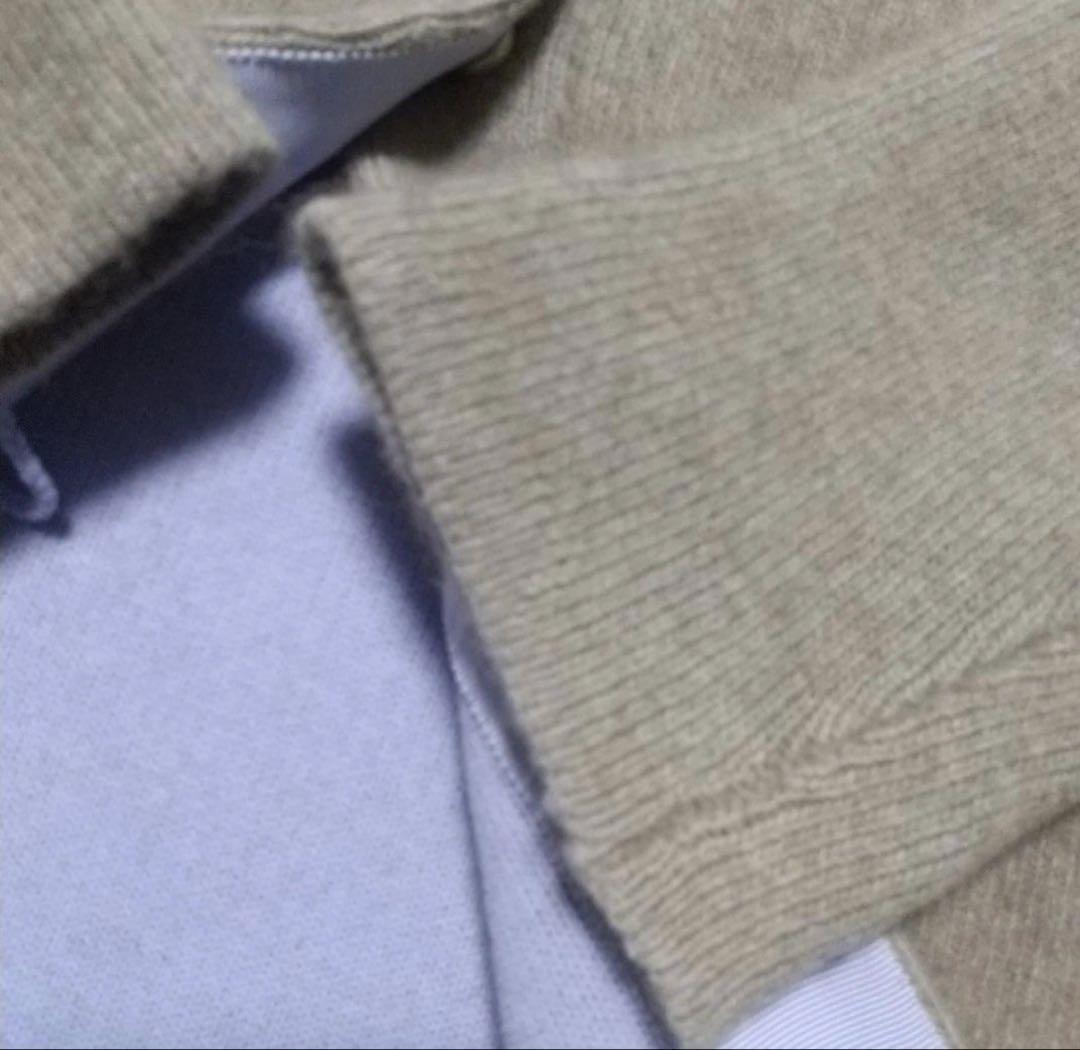 ELENDEEKラクーン混ダブルフェイスニットカーディガンバイカラーコート羽織り