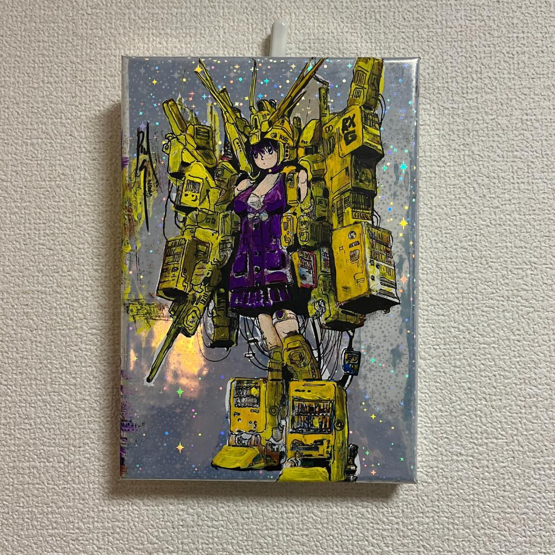 アニメスタイルのガンダム女子高生アートキャンバス