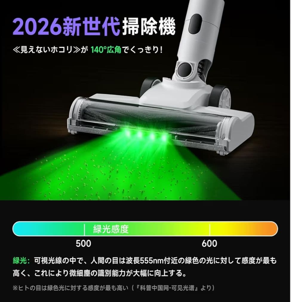 掃除機 コードレス スティッククリーナー 強力吸引 55分連続稼働 スタンド不要