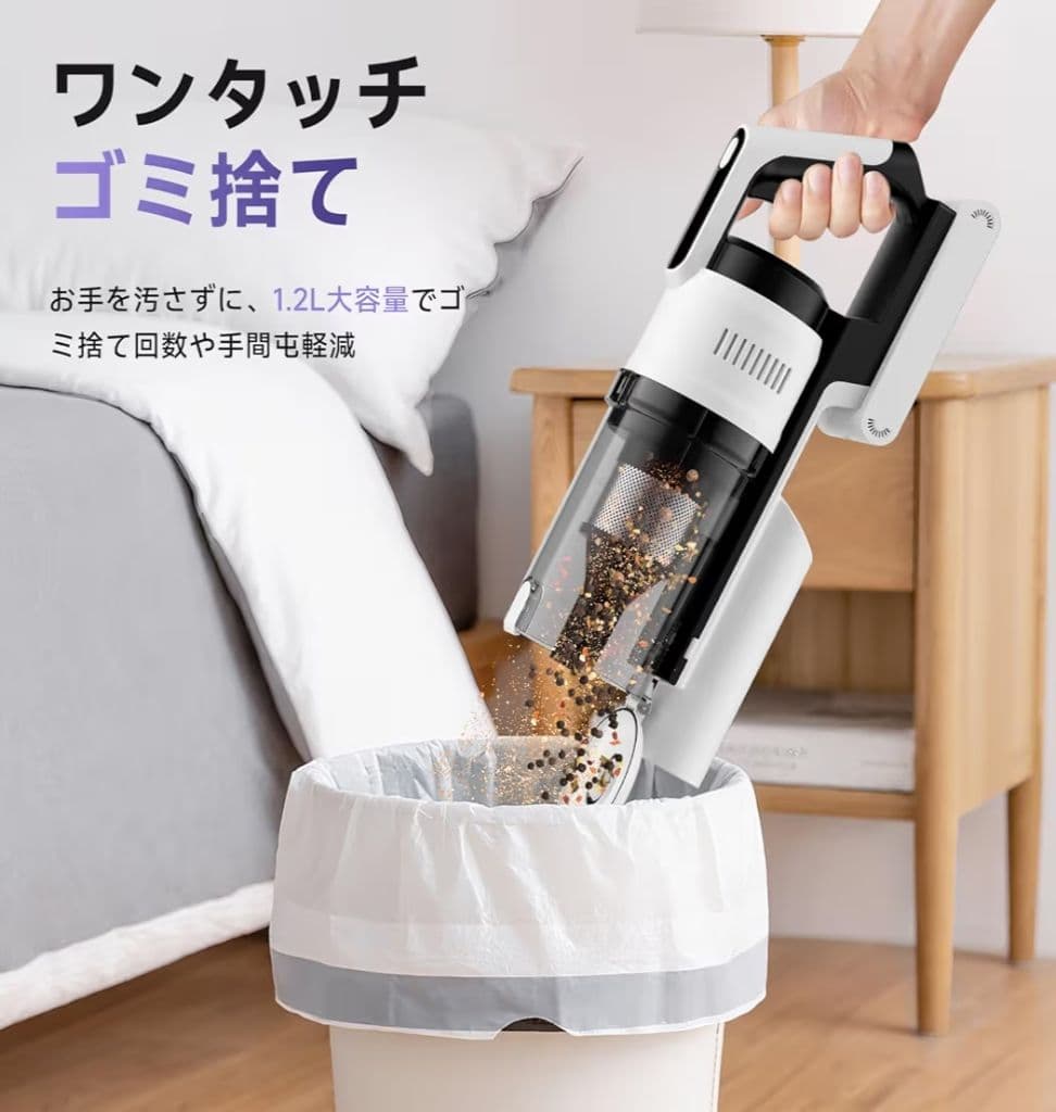 掃除機 コードレス スティッククリーナー 強力吸引 55分連続稼働 スタンド不要