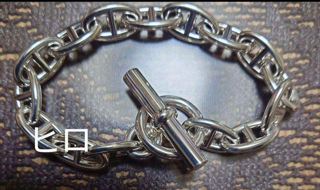 【あんしん鑑定可】新品未使用エルメスシェーヌダンクル ブレスレット GM15コマ