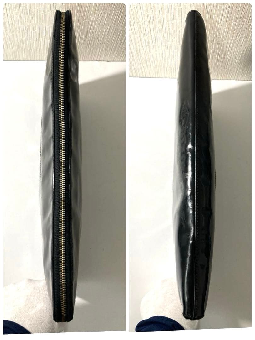 シャネル　ココマーク　パテントレザー　クラッチバッグ　ハンドバック　ブラック