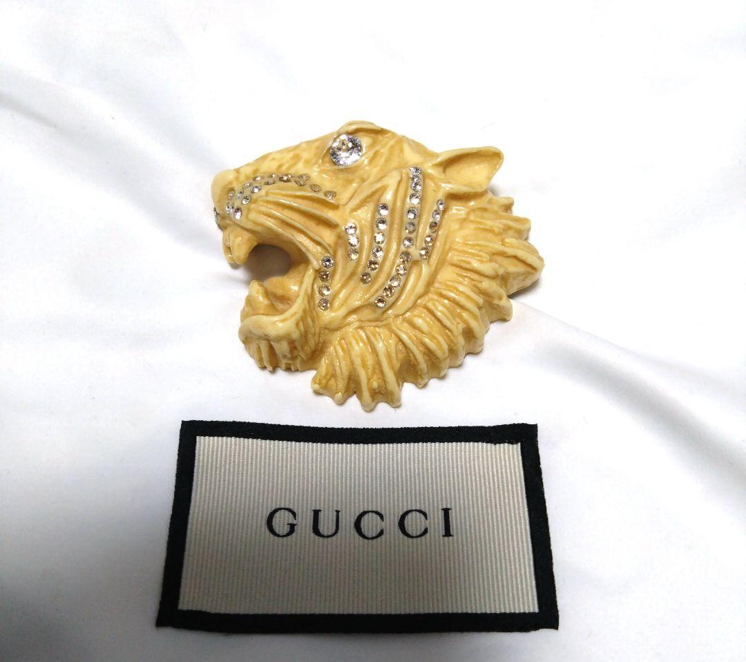 超希少　GUCCI　タイガー　ブローチ　イエロー