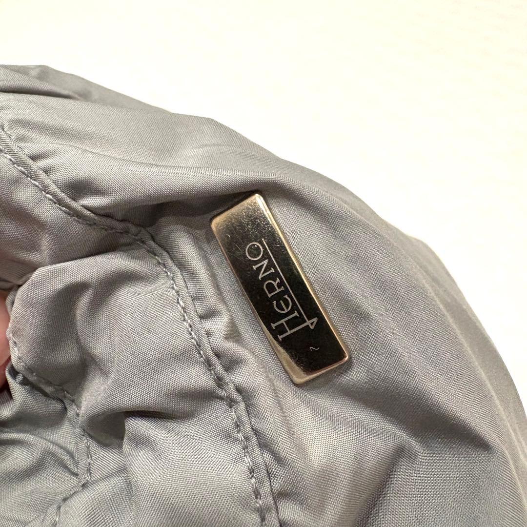 ☆新品☆HERNO テクノタフタ ギャザーモッズコート 38 GY