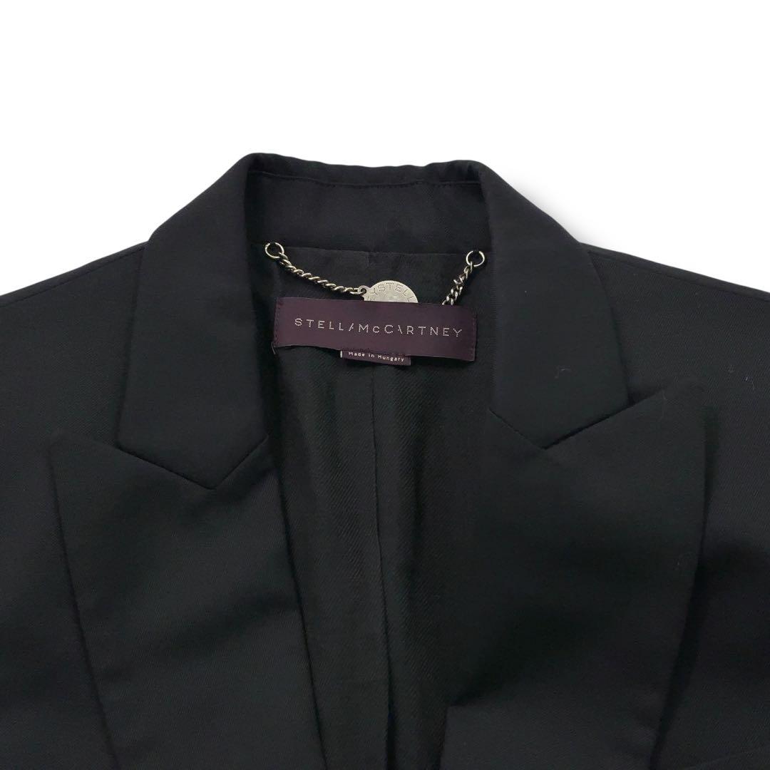 【極美品】ステラマッカートニー　テーラードジャケット　黒　光沢　1B 36