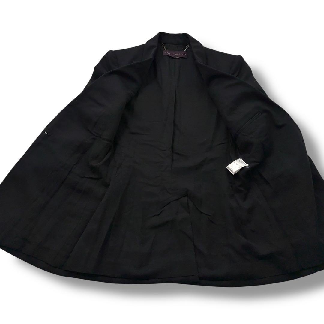 【極美品】ステラマッカートニー　テーラードジャケット　黒　光沢　1B 36