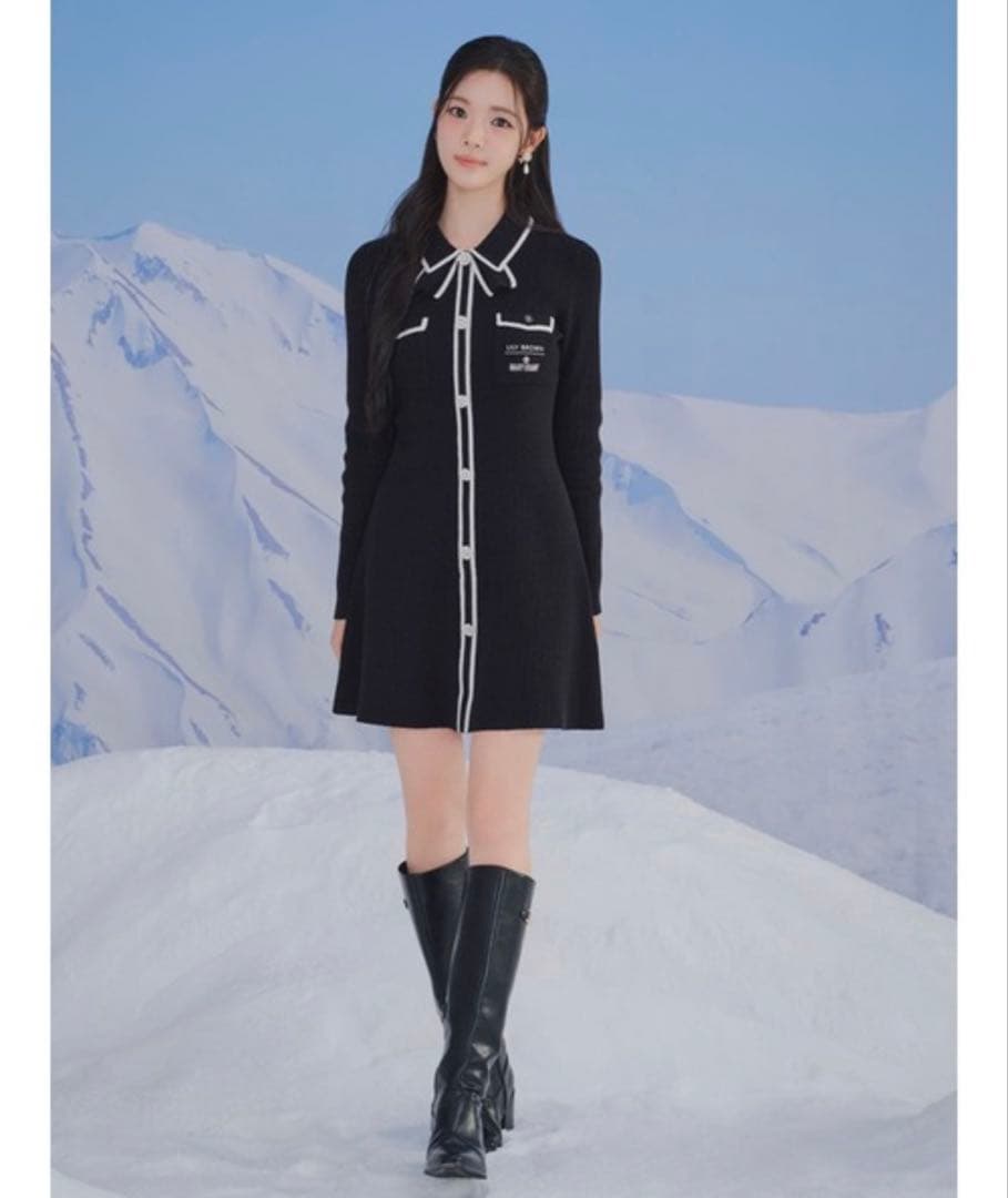 LILY BROWN×MARY QUANT ビジューボタンミニニットワンピース