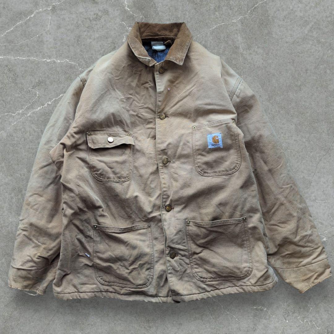 g*i様 カーハート　ダック生地　チョアコート　鬼フェード　L位　ブラウン　US