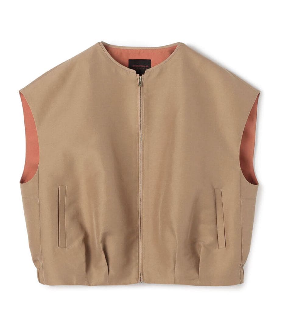 トゥモローランド　コットンリネンリバー ジップアップジレ