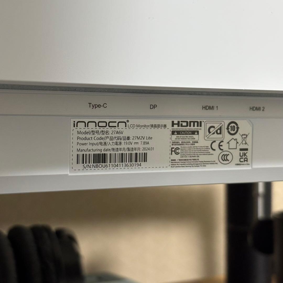 INNOCN 27M2V lite モニター　27インチ　4K UHD