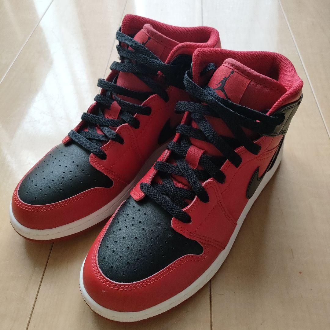 Nike Air Jordan 1 Mid レッド/ブラック　24.5cm