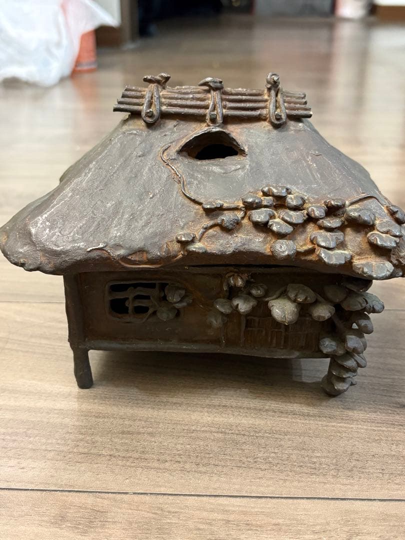 人間国宝 市橋敏雄作 宣德銅製 芦屋式香炉 葛屋 茶道具 在銘 重約2200克