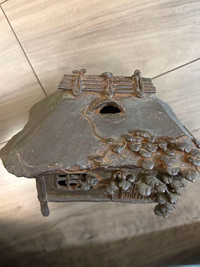 人間国宝 市橋敏雄作 宣德銅製 芦屋式香炉 葛屋 茶道具 在銘 重約2200克