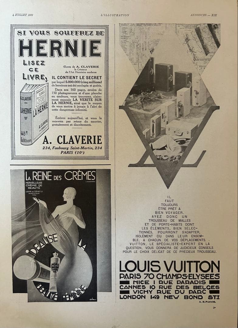 1931年 L'ILLUSTRATION “LOUIS VUITTON”広告