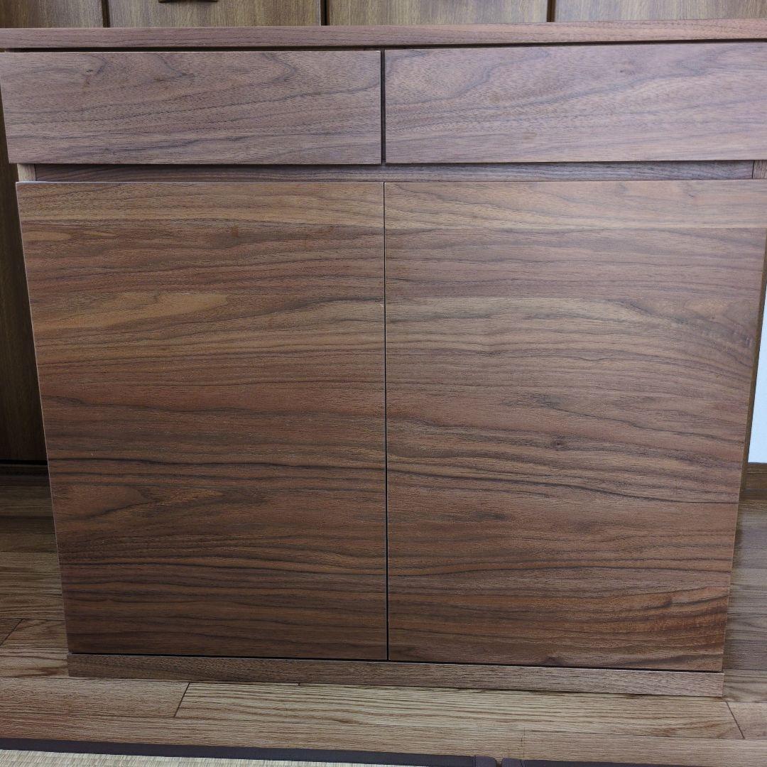 【美品】無印良品　木製キャビネット　木扉　ウォールナット