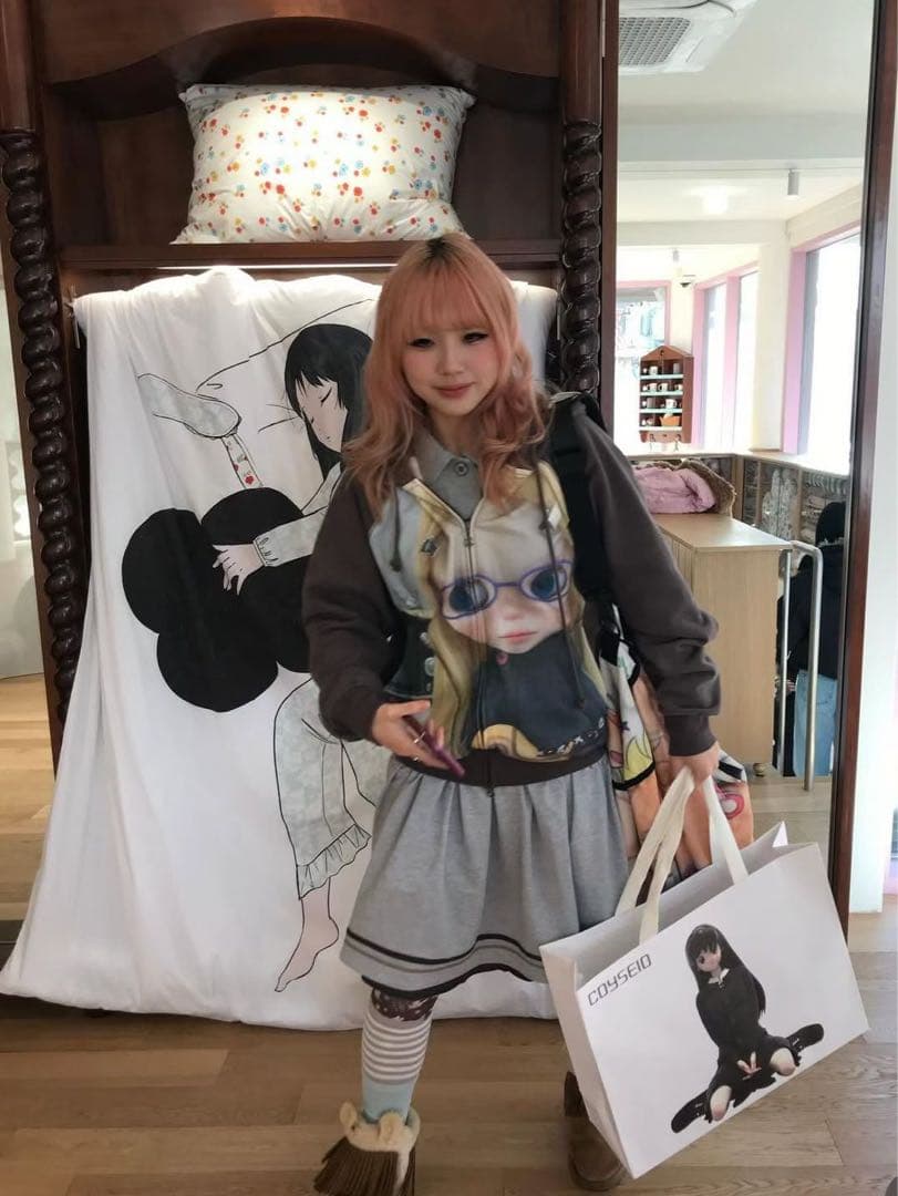 coyseio x Blythe キャラクター プリント フード付きパーカー