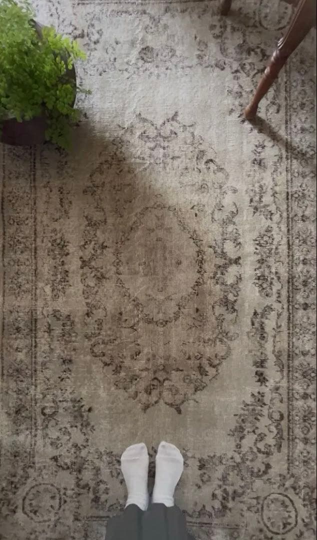 210×115 shabby chic style トルコ ヴィンテージラグ