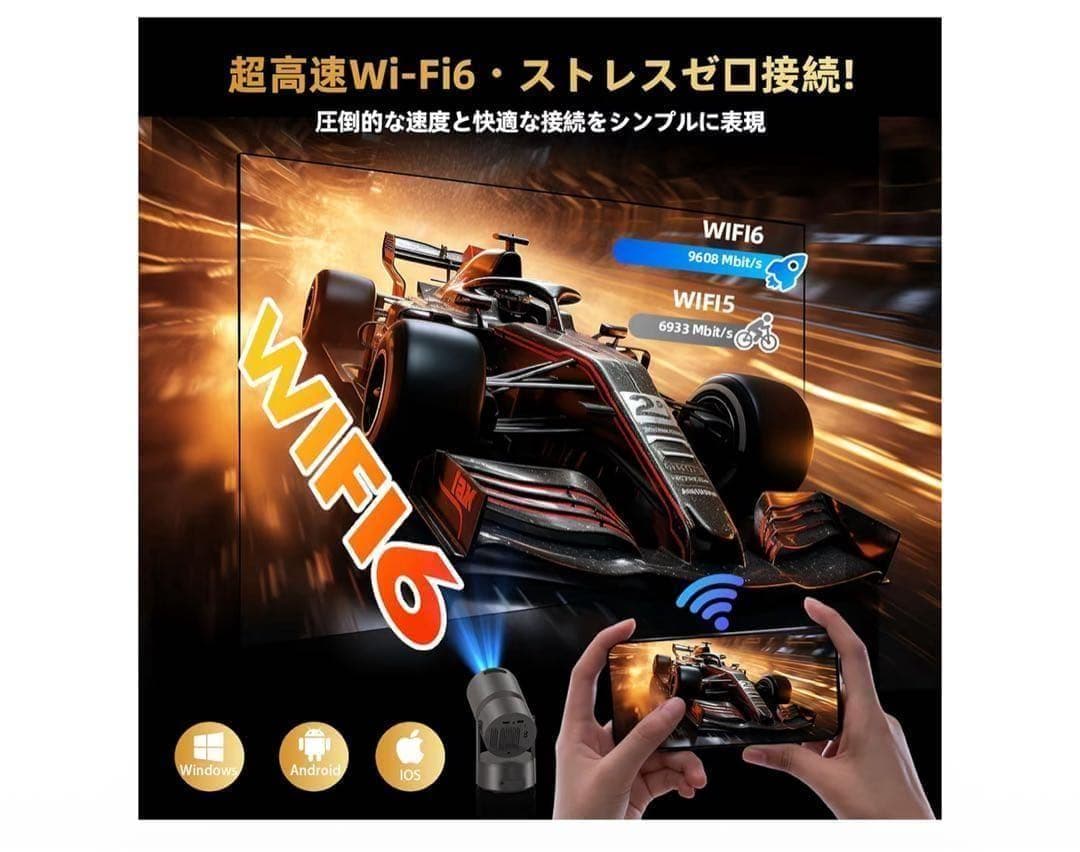 ≪バッテリー内蔵》コードレス　プロジェクター AndroidTV