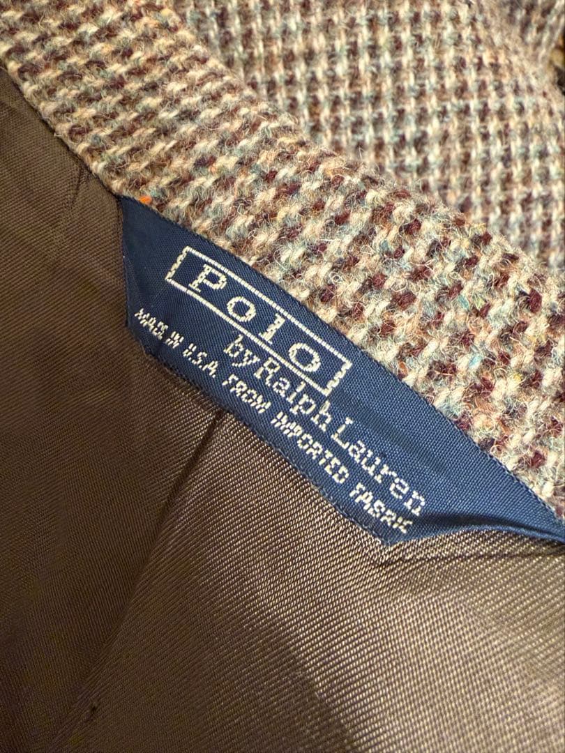 80s ラルフローレン ツイード テーラードジャケット 40R ヴィンテージ