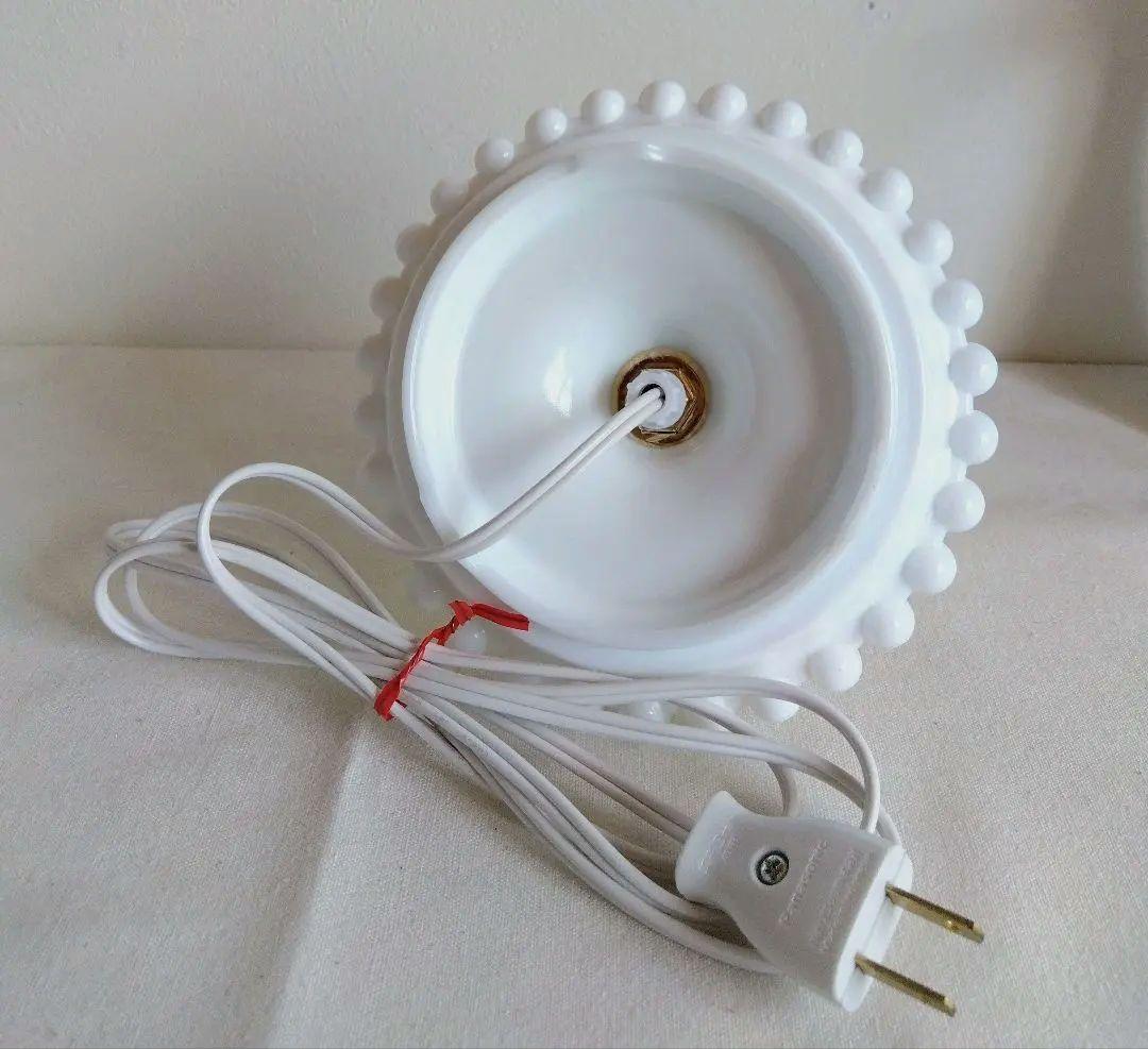 ミルクガラス ダイヤ柄 テーブルランプ ビンテージ