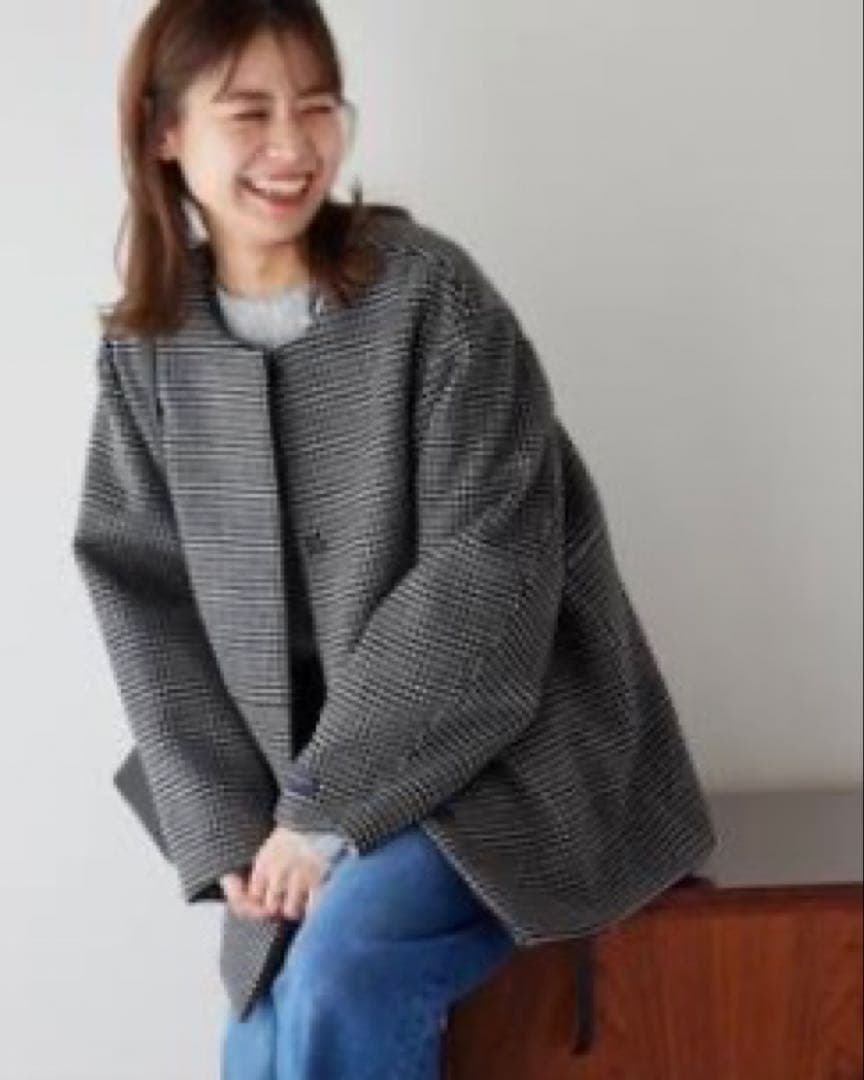 JOURNAL STANDARD relumeノーカラーチェックジャケット美品