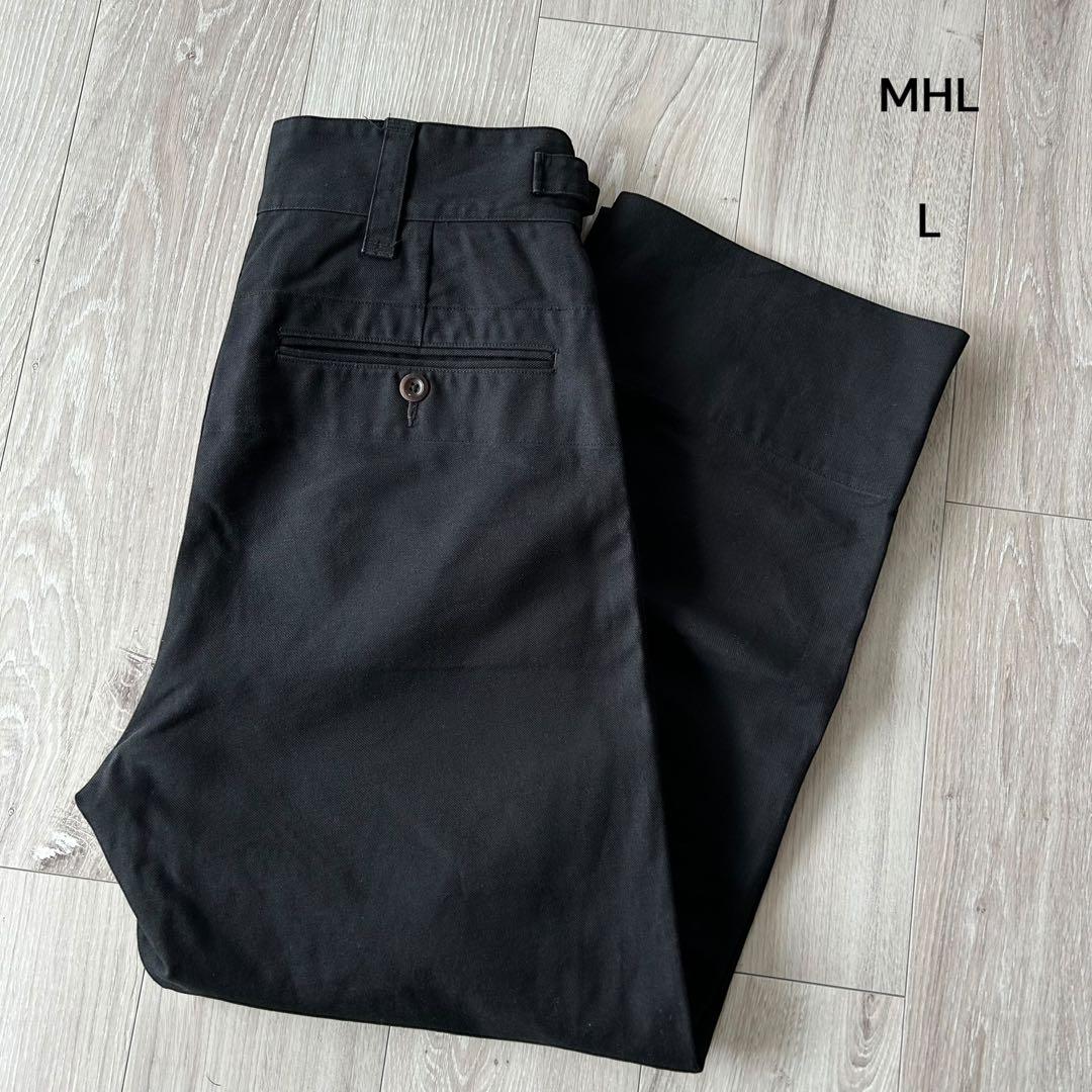 MHL グルカパンツ チノパン ベルテッド ミリタリーパンツ 黒 L タック