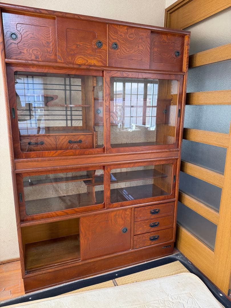 民芸家具 茶棚 茶箪笥 飾り棚 和家具 キャビネット レトロ 水屋箪笥