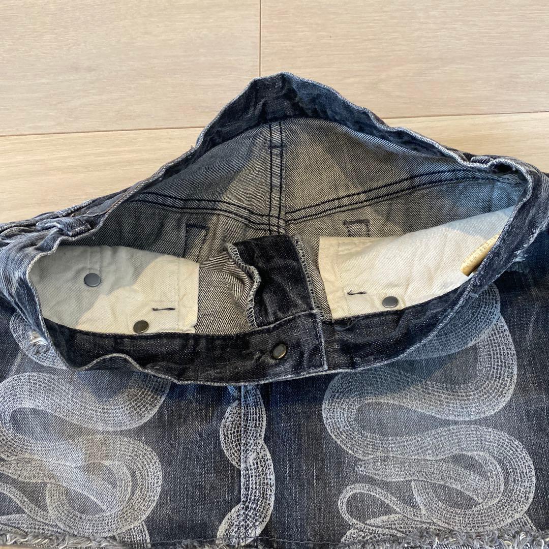 ヒステリックブルー　ヒステリック　デニム　マイクロミニスカート　スネーク柄　M