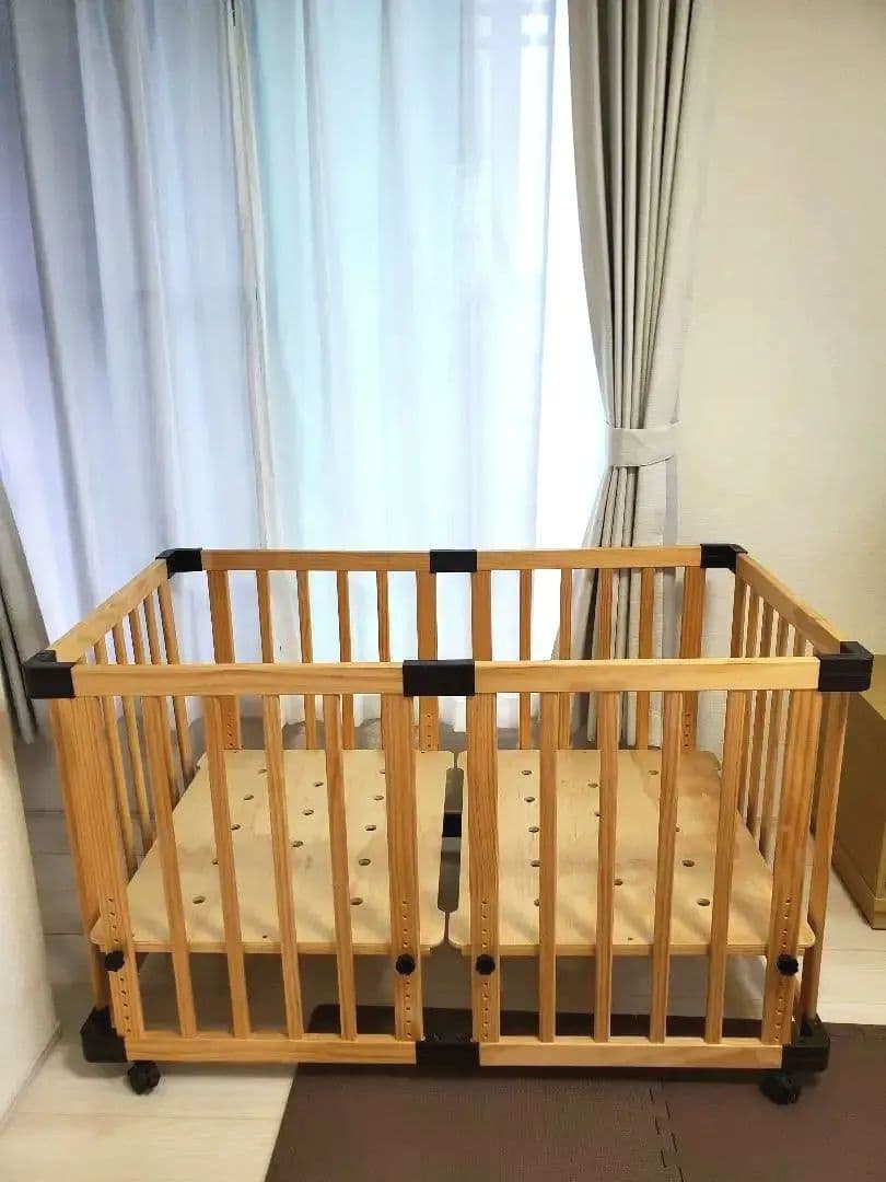PSC・SG認証 RiZKiZ 木製ベビーベッド 使用5か月☆美品☆
