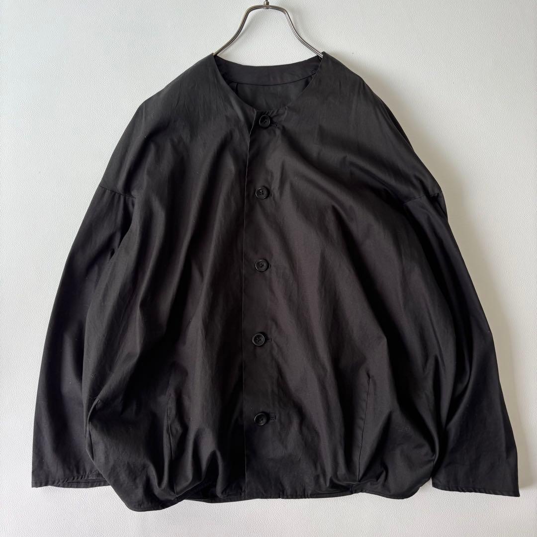 【美品】brusco.k ブルスコ ノーカラージャケット コットン ブラック