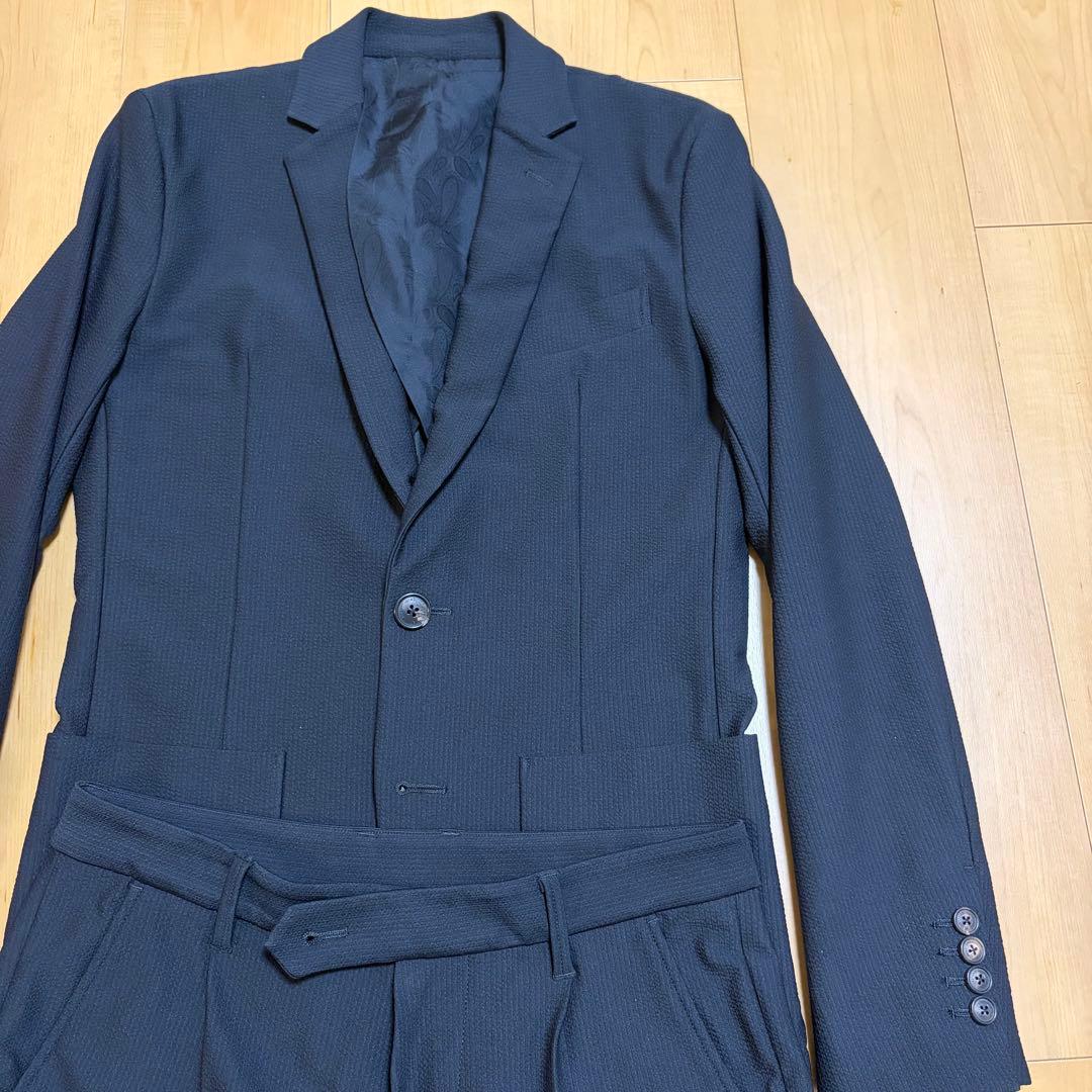 1 piu 1 uguale 3 黒 シアサッカーセットアップ