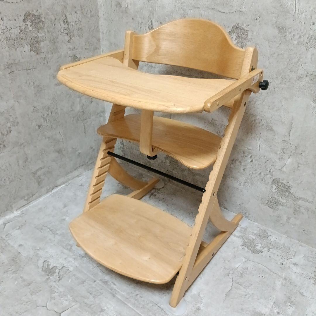 【美品】大和屋 すくすくチェア イーエヌ テーブル&ガード ナチュラル