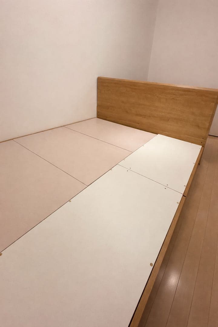 【引き取り限定】クイーン 収納付きベッドフレーム(NS-001浅型/床板MBR)