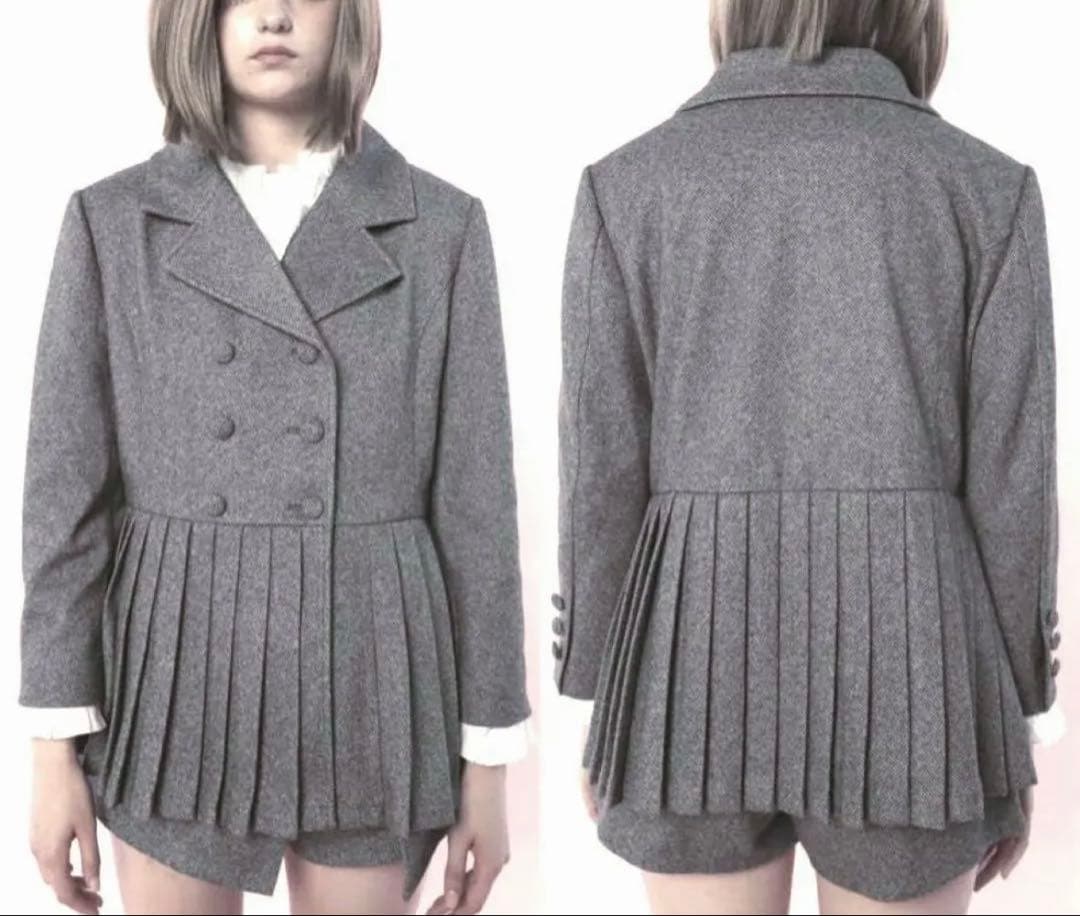 epine プリーツフリルジャケット グレー