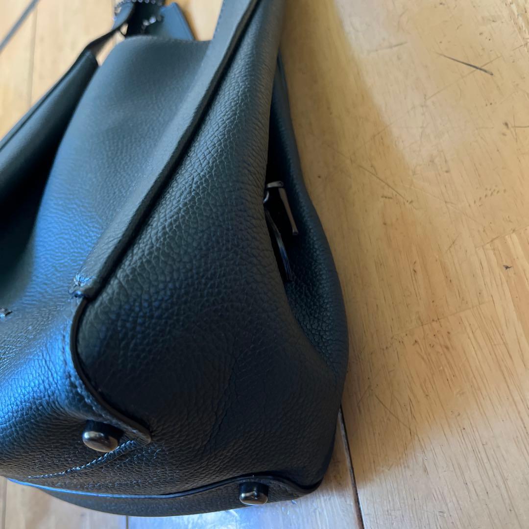 コーチ　ハンドバック　深いグリーン