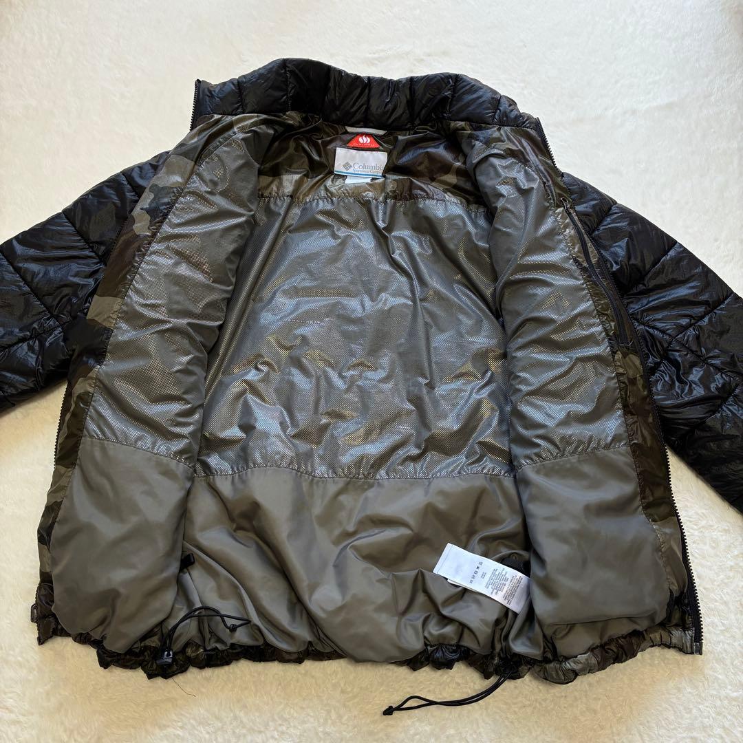 00s Columbia ダウンジャケット ドローコード 黒 XL