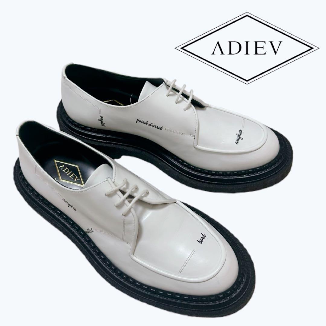 【希少】ADIEV PARIS アデュー ローファー メッセージ ホワイト 43