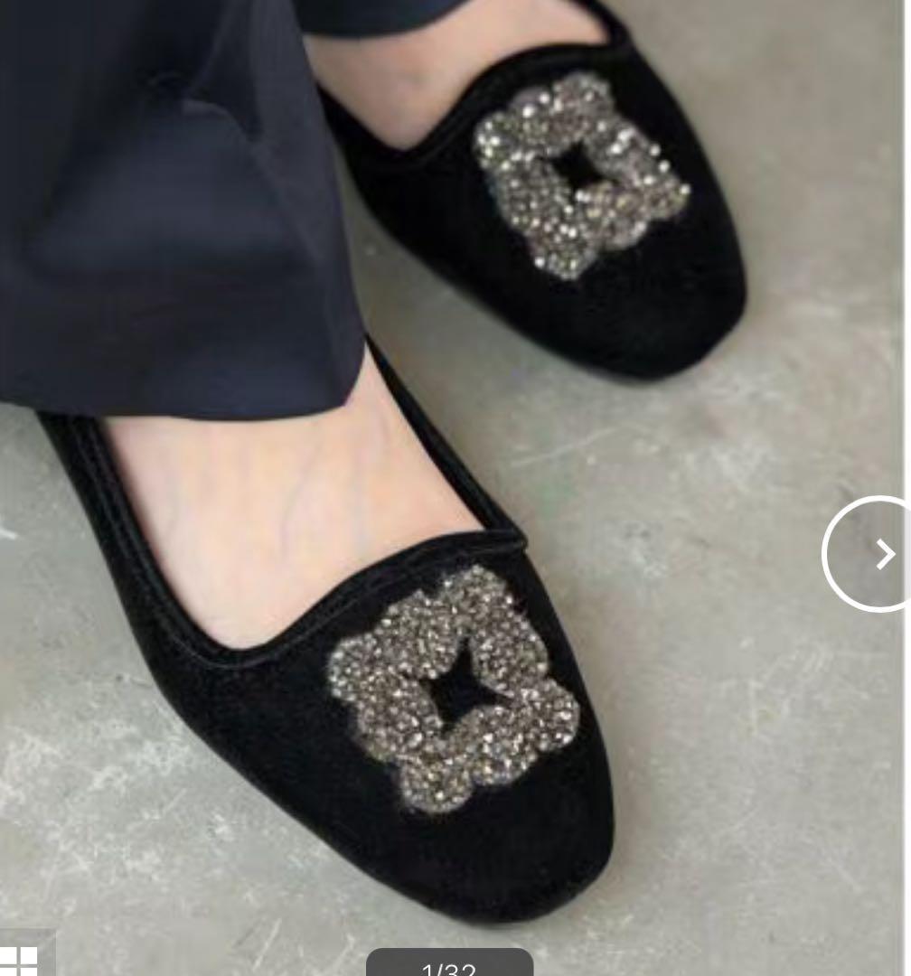 【専用】新品イエナ マリュスMALUS ビジュー シューズ黒IENA