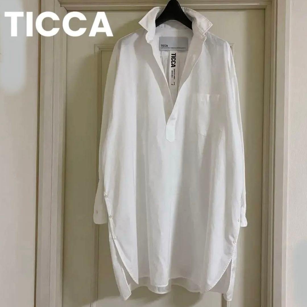 TICCA シャツ　スクエアビックシャツ　チュニック　ワンピース　スキッパー